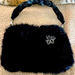 Vintage Bebe black Rabbit Fur Cluth from the 1980!s
